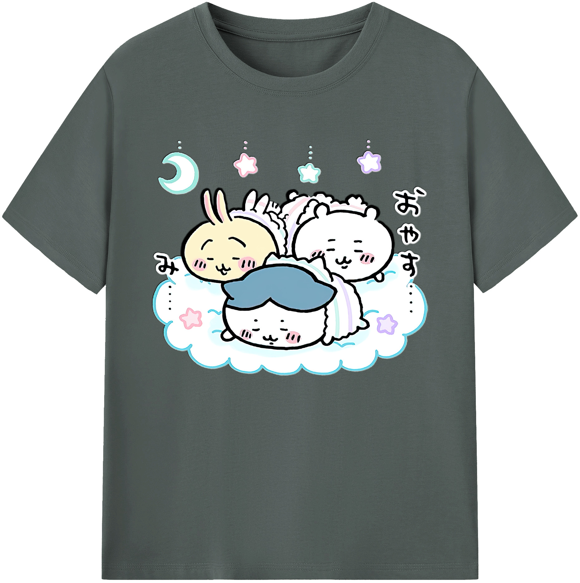 （画像用） ちいかわ ハチワレ Chii-kawa hachiware 綿100％ メンズ半袖Tシャツ｜肌触りやわらか＆通気性